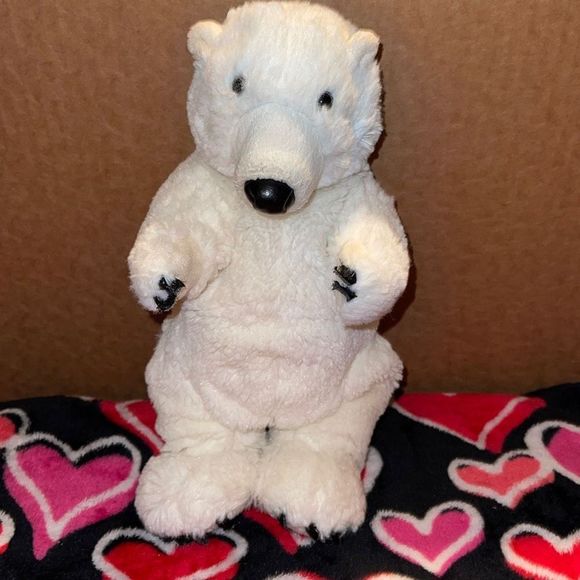 Folkmanis Standing 10” Polar Bear Puppet Plush Animal - Picture 2 of 8